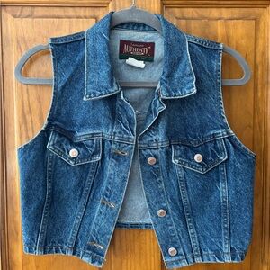 Vintage Denim Cropped Vest